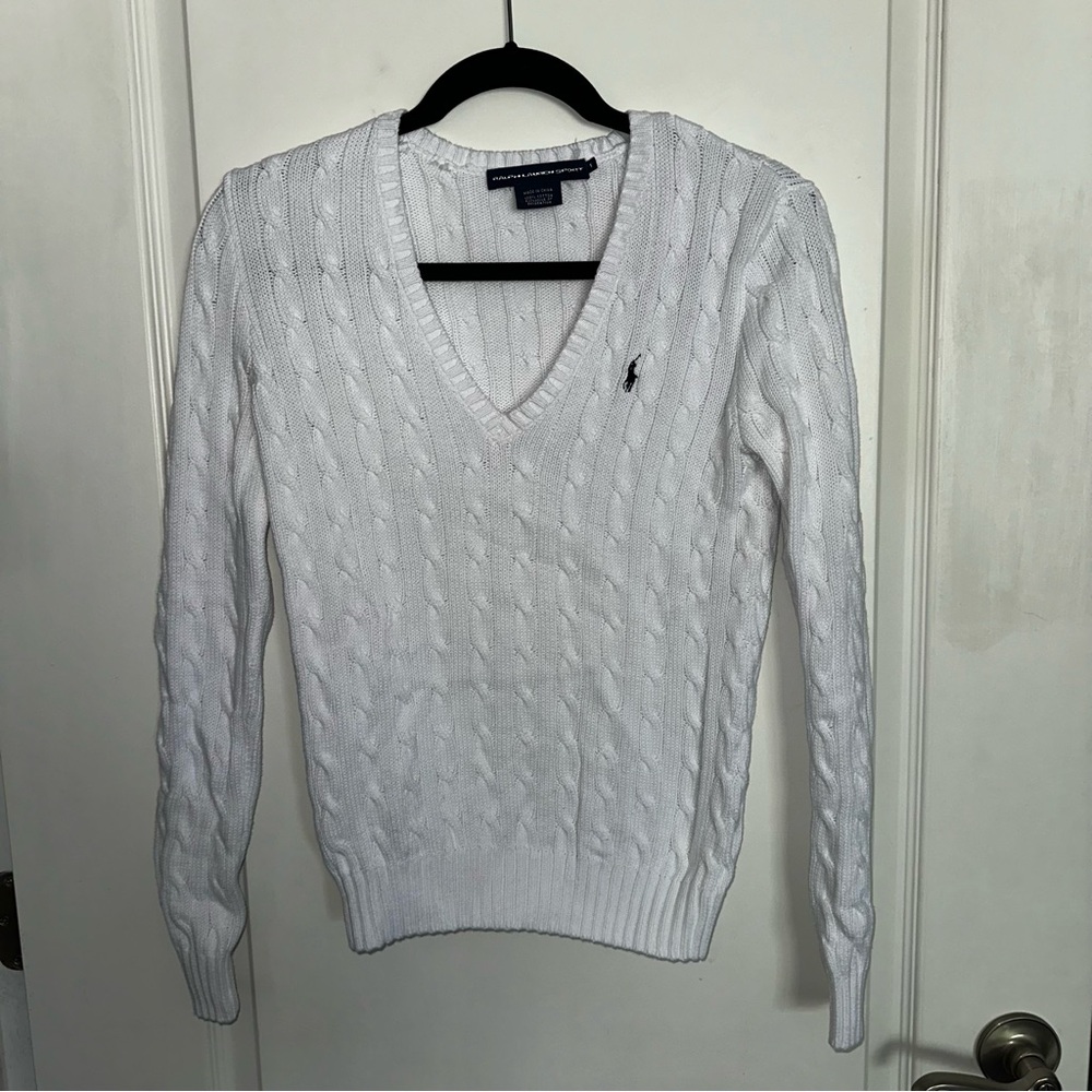 Ralph Lauren White Sweater -Size Medium